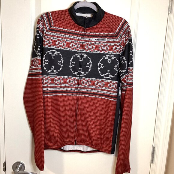 Sugoi Men's Cycling Biking Jacket Size L Red Black Back Pockets Performance - Picture 1 of 7